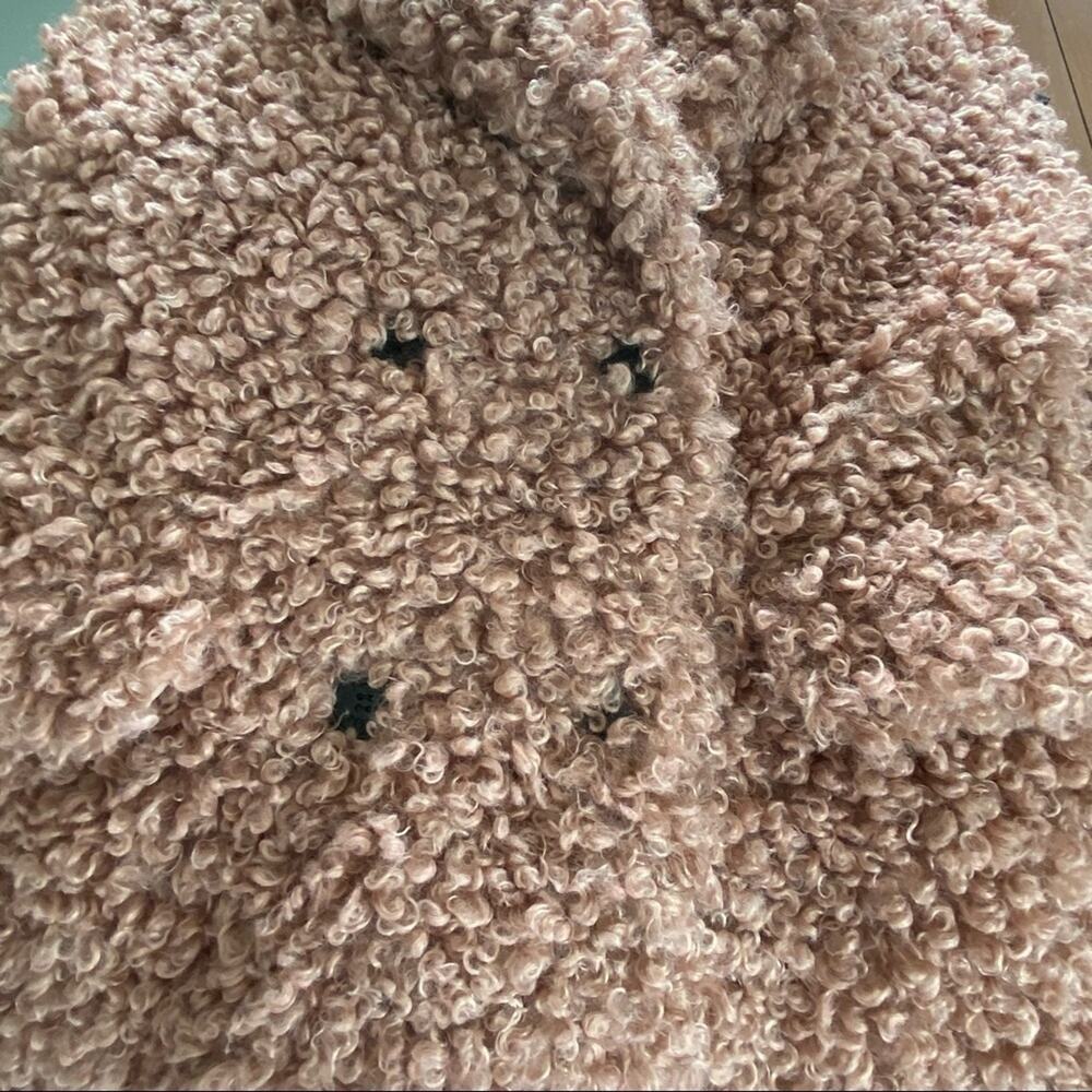 Jakke NWOT PINK FAUX LAMBS WOOL COAT JACKET - Picture 9 of 12